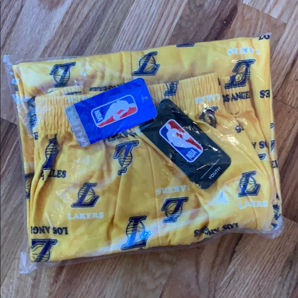 la lakers fleece pajama bottoms